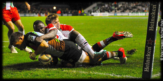 Harlequins Biarritz Seb Stegmann try Heineken Cup